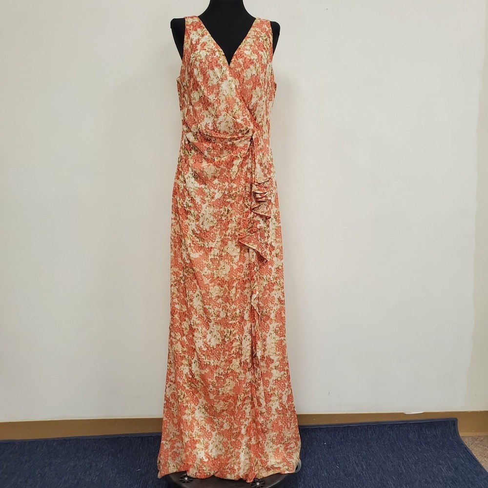 Lauren Ralph Lauren Womens Sleeveless Summer Maxi Dress Size 8 Floral Flowy